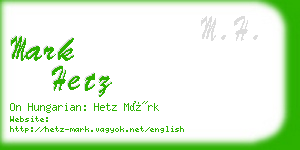 mark hetz business card